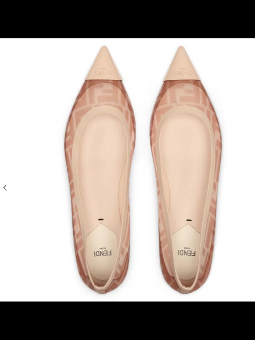 Fendi Women’s Blush Pink Logo Pointed-Toe Flats